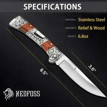 Elegant Folding Pocket Knife for Men with Back Lock