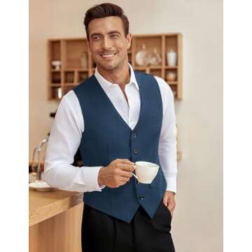 COOFANDY Men's Slim Fit Suit Vest for Weddings & Business