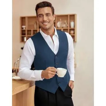 COOFANDY Men's Slim Fit Suit Vest for Weddings & Business