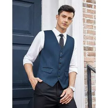 COOFANDY Men's Slim Fit Suit Vest for Weddings & Business