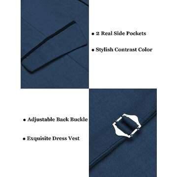 COOFANDY Men's Slim Fit Suit Vest for Weddings & Business