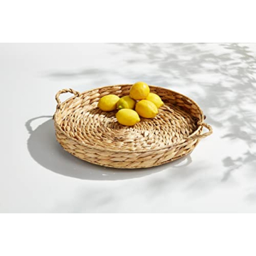 Mud Pie Hyacinth Tray Lazy Susan for Elegant Entertaining