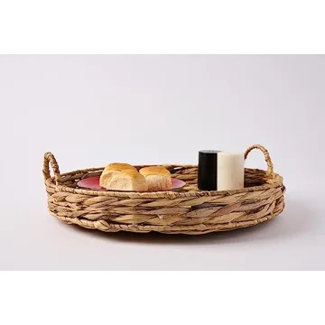 Mud Pie Hyacinth Tray Lazy Susan for Elegant Entertaining