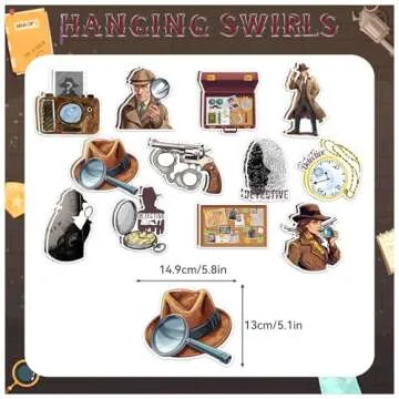 24 PCS Detective Hanging Decorations for Themed Events
