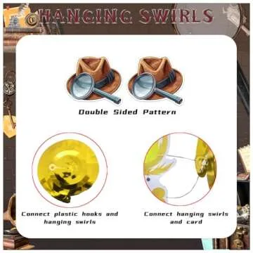24 PCS Detective Hanging Decorations for Themed Events
