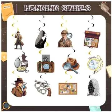 24 PCS Detective Hanging Decorations for Themed Events