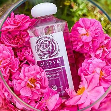 Alteya Organics Rose Water USDA Certified Organic Facial Toner, 17 Fl Oz/500mL Pure Bulgarian Rosa Damascena Flower Water, Award-Winning Moisturizer BPA-Free Bottle with Reducer