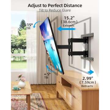 HOME VISION Full Motion TV Wall Mount for 32-84 Inch TVs