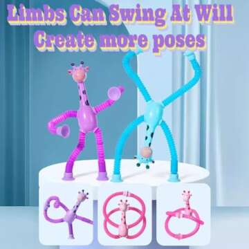 12PCS Telescopic Suction Cup Giraffe Toy for Kids