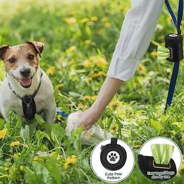 Dog Poop Bag Holder for Leash - Doggy Poop Waste Bag Dispenser Zipper Pouch with Carabiner Clip, 1680D Nylon Oxford Poop Bag Dispenser for Leashes Doggy Poop Bag Holder for Travel, Dog Walking, Park