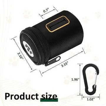 Dog Poop Bag Holder for Leash - Doggy Poop Waste Bag Dispenser Zipper Pouch with Carabiner Clip, 1680D Nylon Oxford Poop Bag Dispenser for Leashes Doggy Poop Bag Holder for Travel, Dog Walking, Park