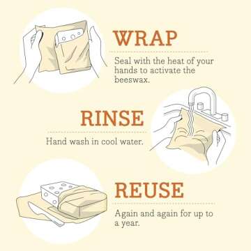 Bee's Wrap Reusable Vegan Alternative to Beeswax Food Wraps, Made in the USA, Eco Friendly & Sustainable Bread Wraps, Organic Cotton Food Wraps, Sandwich Wrap for Bread, Vegan