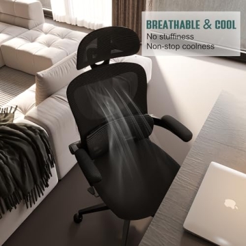 SUNNOW Mesh Office Chair with Adjustable Lumbar Support