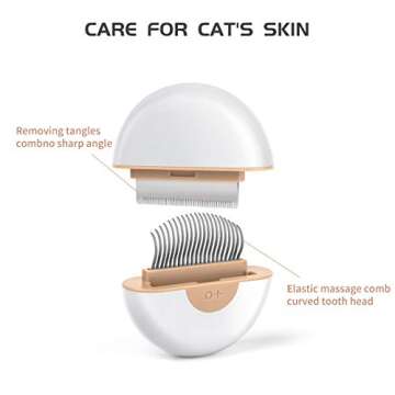 Cat Hair Removal Comb Dog Grooming Brush 2 in 1 Pet Massage Shedding Brush Portable Self Cleaning Tools for Short Long Haired Puppy & Kitten & Rabbit & Little Pets