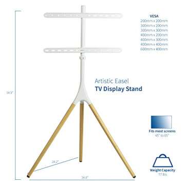 VIVO Artistic Easel 45 to 65 inch LED LCD Screen, Studio TV Display Stand, Adjustable TV Mount with ...