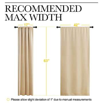 NICETOWN Room Darkening Curtains for Bedroom - Triple Weave Home Decoration Thermal Insulated Solid Window Drapes (Set of 2 Panels, 42 x 63 Inch, Biscotti Beige)