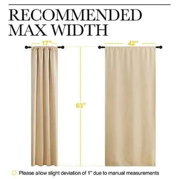 NICETOWN Room Darkening Curtains for Bedroom - Triple Weave Home Decoration Thermal Insulated Solid Window Drapes (Set of 2 Panels, 42 x 63 Inch, Biscotti Beige)