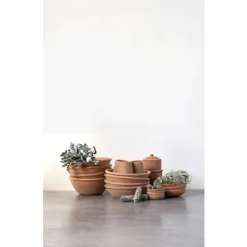 Creative Co-Op Small Orange Terracotta Bowl for Rustic Decor