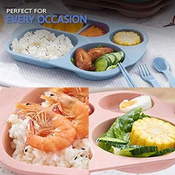 Shopwithgreen Divided Plates, 12 Inch, 4PCS, BPA-Free