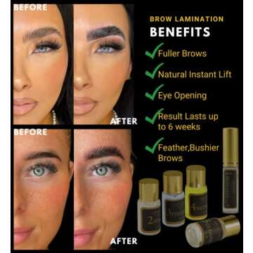 ARYANA NEW YORK Eyebrow Lamination Kit | At Home DIY Brow lamination | Instant Professional Lift For Fuller Eyebrows | Brow Brush And Micro Brushes Added