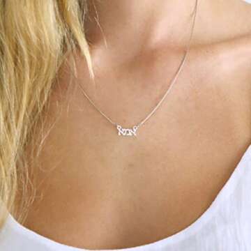 Handmade Hebrew Mother/Ima Necklace- Mom Necklace, Mommy Necklace, Israeli Necklace, Baby Shower Gift from Israel, Hebrew Necklace, Jewish Mom Gift (Silver)