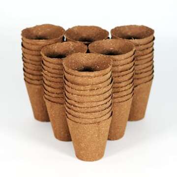 Daniel's Plants 3" Naked Pots | Natural Plantable Seed Starter Pots | OMRI-Listed Biodegradable Pots for Seedlings | Enhanced Drainage & Aeration | Earth Friendly - Peat Free (60, 3" Round)