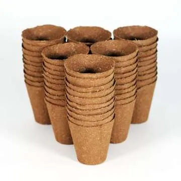 Daniel's Plants 3" Naked Pots | Natural Plantable Seed Starter Pots | OMRI-Listed Biodegradable Pots for Seedlings | Enhanced Drainage & Aeration | Earth Friendly - Peat Free (60, 3" Round)