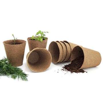 Daniel's Plants 3" Naked Pots | Natural Plantable Seed Starter Pots | OMRI-Listed Biodegradable Pots for Seedlings | Enhanced Drainage & Aeration | Earth Friendly - Peat Free (60, 3" Round)