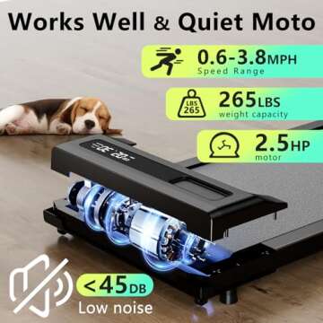 JURITS Walking Pad - Walking Pad Under Desk for Home & Office Walking Treadmill with Remote Control &LED Display for Runnning Walking and Jogging