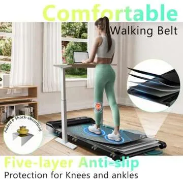 JURITS Walking Pad - Walking Pad Under Desk for Home & Office Walking Treadmill with Remote Control &LED Display for Runnning Walking and Jogging