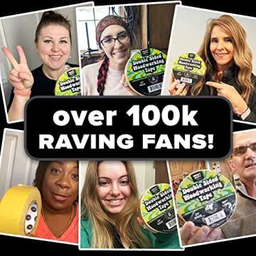 HIPPIE CRAFTER 3 Pack Double Sided Tape for Woodworking, 1 Inch Wide Heavy-Duty Sticky Tape for CNC Machines and Routing Templates, 60 Feet Each, 180ft Total