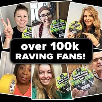 HIPPIE CRAFTER 3 Pack Double Sided Tape for Woodworking, 1 Inch Wide Heavy-Duty Sticky Tape for CNC Machines and Routing Templates, 60 Feet Each, 180ft Total