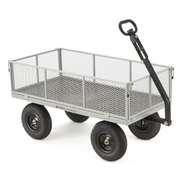 Gorilla Carts 1000 Lb Steel Utility Garden Wagon - Heavy-Duty Hauler