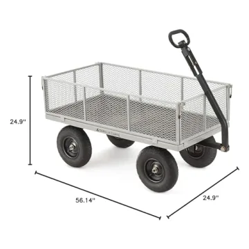 Gorilla Carts 1000 Lb Steel Utility Garden Wagon Heavy-Duty