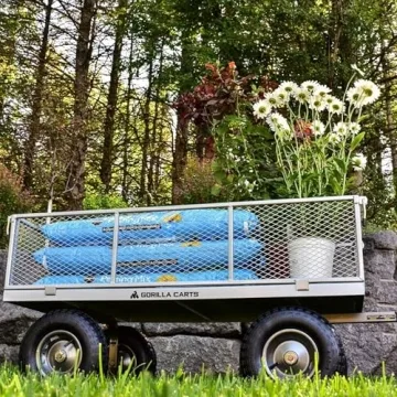 Gorilla Carts 1000 Lb Steel Utility Garden Wagon Heavy-Duty