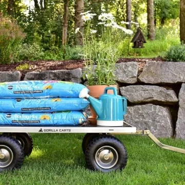 Gorilla Carts 1000 Lb Steel Utility Garden Wagon Heavy-Duty