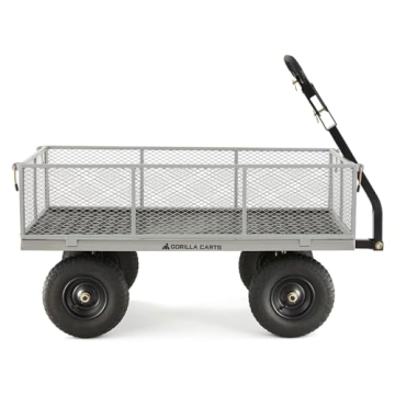 Gorilla Carts 1000 Lb Steel Utility Garden Wagon Heavy-Duty