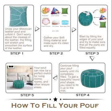 Thgonwid Moroccan Pouf - Customizable Faux Leather Footstool