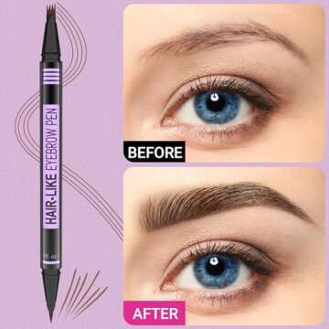 iMethod Eyebrow Pen - Eyebrow Pencil Magic 2-in-1 Eye Brow Pencils for Women with 4-Fork-Tip and Pre...