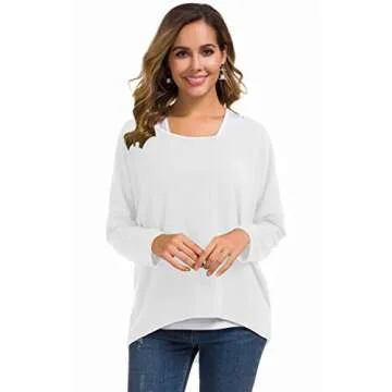 UGET Women's Oversized Baggy Tops Off Shoulder Loose Fitting Pullover Casual Blouse T-Shirt Sweater ...
