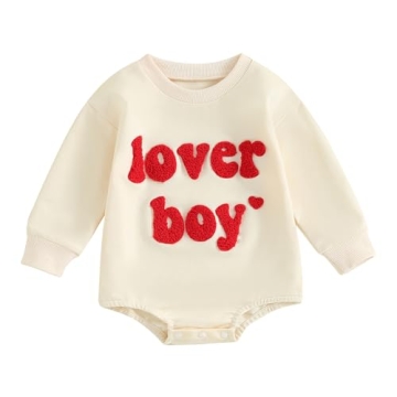 Lesimsam Newborn Baby Valentine's Day Outfit - Adorable Oversized Romper