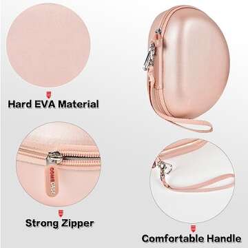 Extra Large Headphone Case Compatible with Picun B8/ for Beats Studio Pro/for Beats Solo3/ for Beats Studio3/ for Picun P26/ for Elecder i39 and More Foldable Bluetooth Wireless Headset - Rose Gold