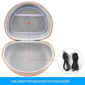 Extra Large Headphone Case Compatible with Picun B8/ for Beats Studio Pro/for Beats Solo3/ for Beats Studio3/ for Picun P26/ for Elecder i39 and More Foldable Bluetooth Wireless Headset - Rose Gold
