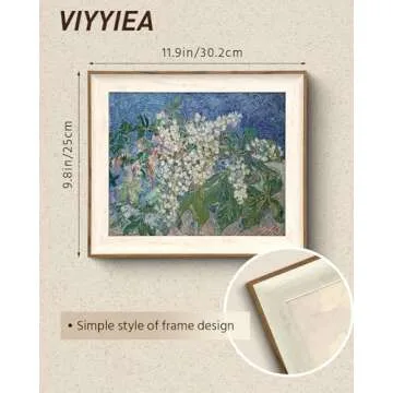 VIYYIEA Vintage Framed Wall Art - Chestnut Branches Decor