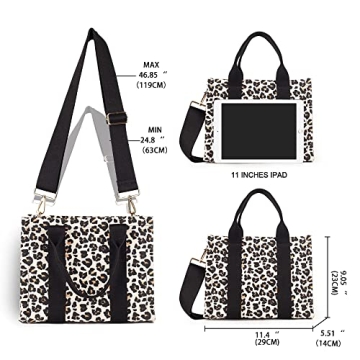 Canvas Tote Bag for Women Top Handle Handbag Crossbody Tote Bag for Women Canvas Tote Bag with Zipper Trendy Shoulder Bag Everything Tote Bag with Adjustable Strap
