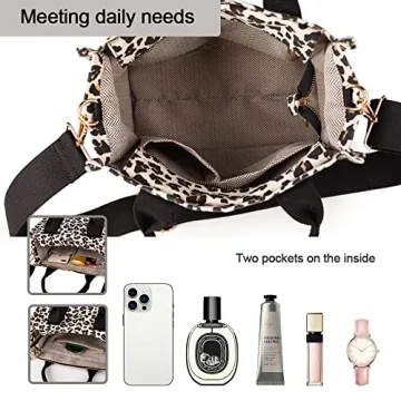 Canvas Tote Bag for Women Top Handle Handbag Crossbody Tote Bag for Women Canvas Tote Bag with Zipper Trendy Shoulder Bag Everything Tote Bag with Adjustable Strap