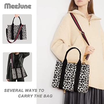 Canvas Tote Bag for Women Top Handle Handbag Crossbody Tote Bag for Women Canvas Tote Bag with Zipper Trendy Shoulder Bag Everything Tote Bag with Adjustable Strap