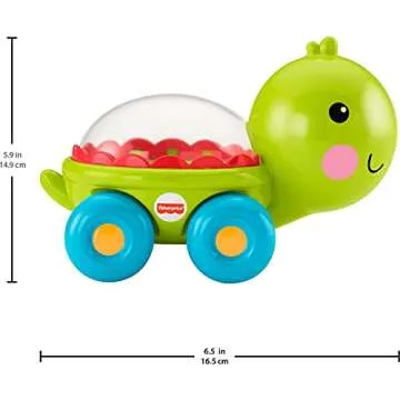 Fisher-Price Baby Crawling Toy Poppity Pop Turtle Push-Along Vehicle with Ball Popping Sounds for Infants Ages 6+ Months​