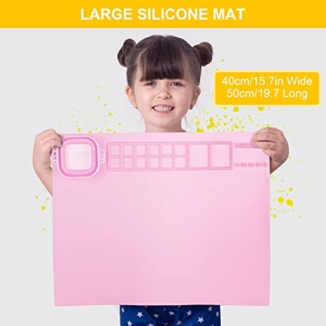 Creative Silicone Painting Mat with Brush Cleaner for Kids