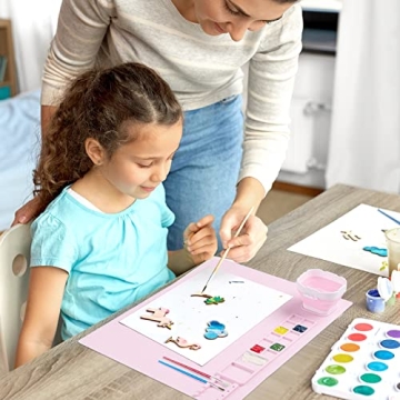 Creative Silicone Painting Mat with Brush Cleaner for Kids